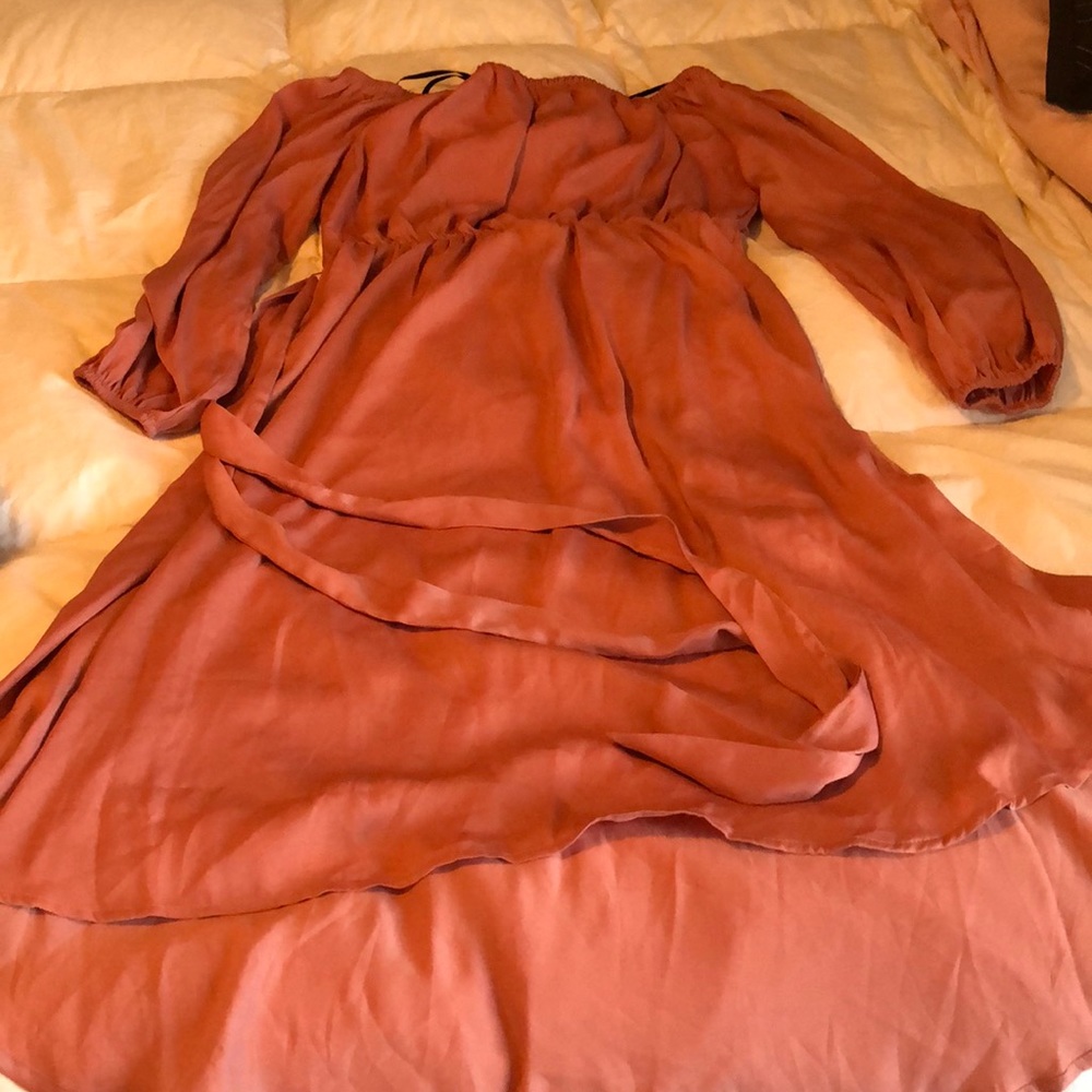 Off shoulder blush dress